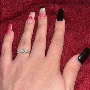 JCPenney Silver Ring with Clear Stones